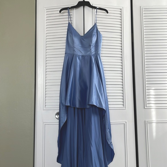 blue satin dress windsor Wrapped In Stylish Satin Mini Dress main image 0